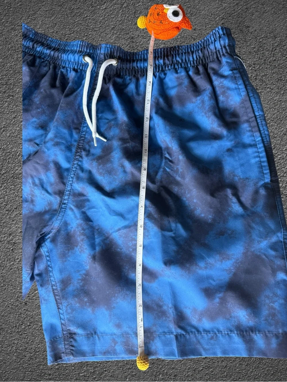 Men's Blue & Black Abstract Wave Swim Shorts Trunks Size L NWT $54